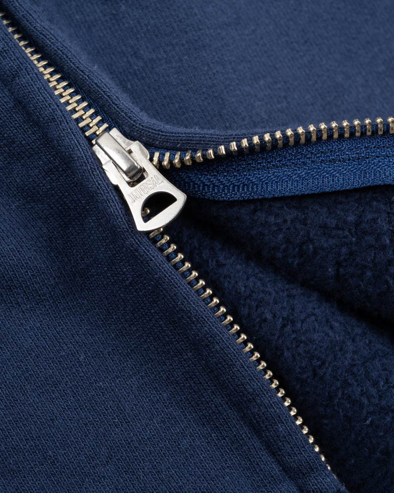 14OZ ULTRA HEAVYWEIGHT LOOPWHEEL COTTON ZIP UP HOODIE - NAVY 11