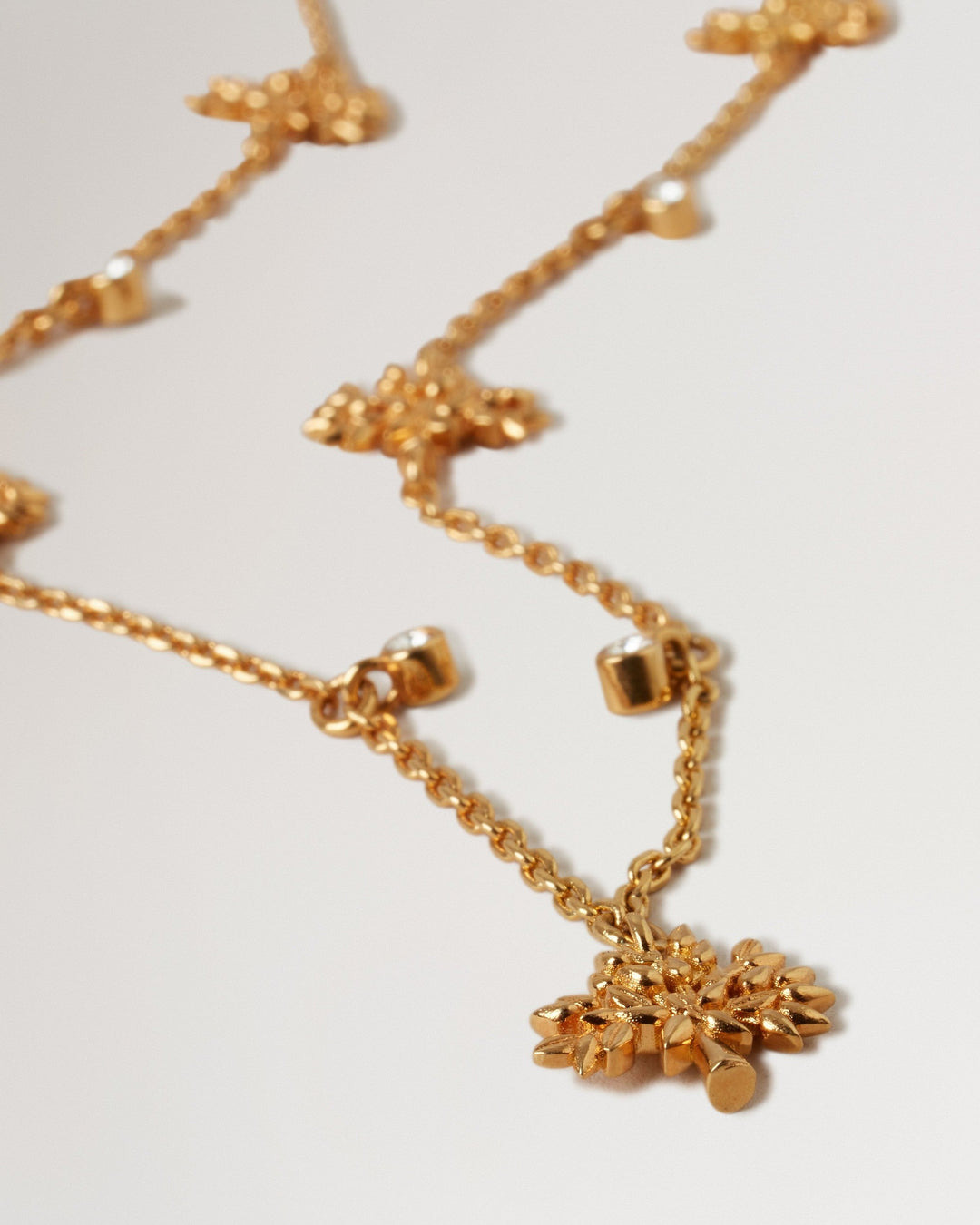 Mulberry Tree Charm Necklace Gold Plated Brass - 2