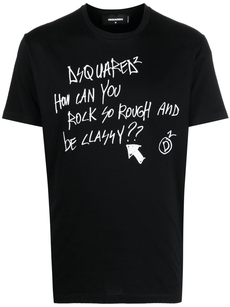 slogan-print cotton T-shirt 1