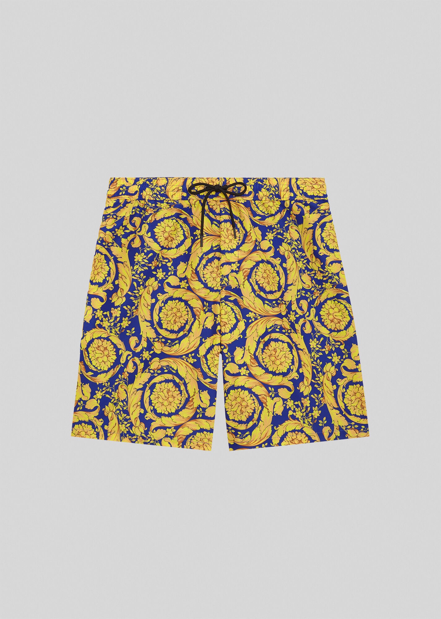 Gold Barocco Print Swim Trunks - 1