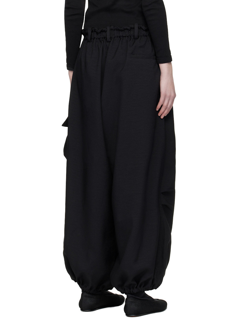 Black Sport Uniform Wide Cargo Pants 3