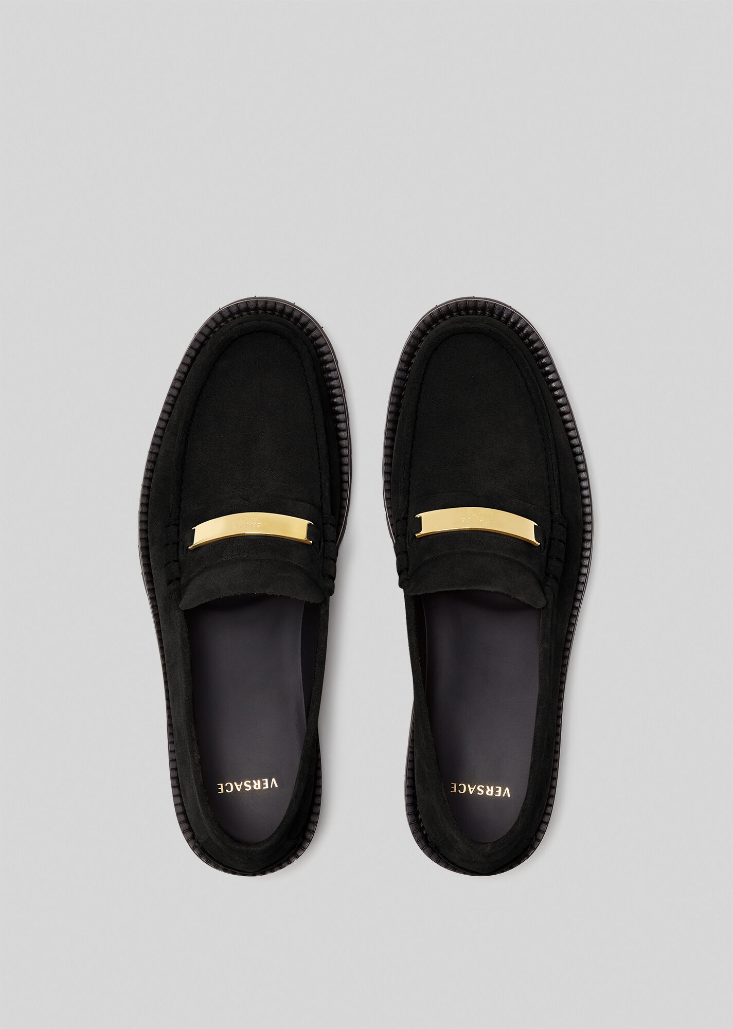 Logo Plate Leather Loafers - 5