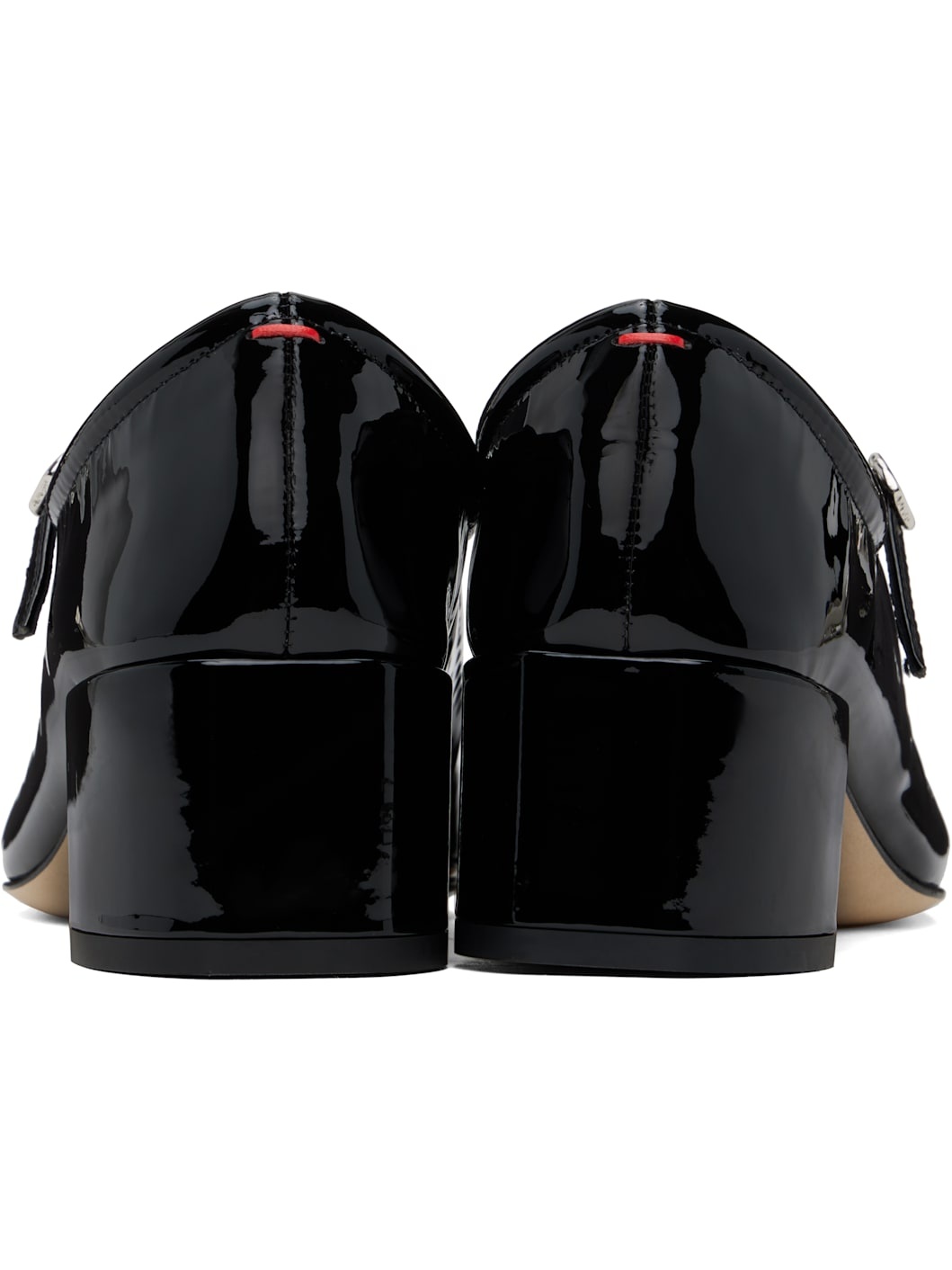 Black Aline Leather Mary-Jane Heels - 2