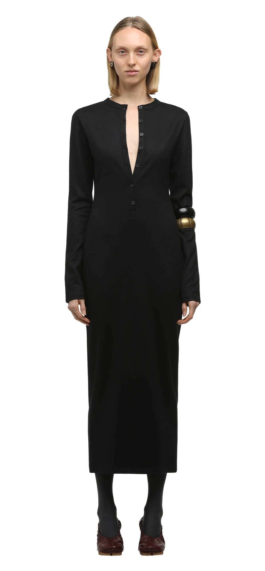 CITY WOOL DRESS BLACK - 3