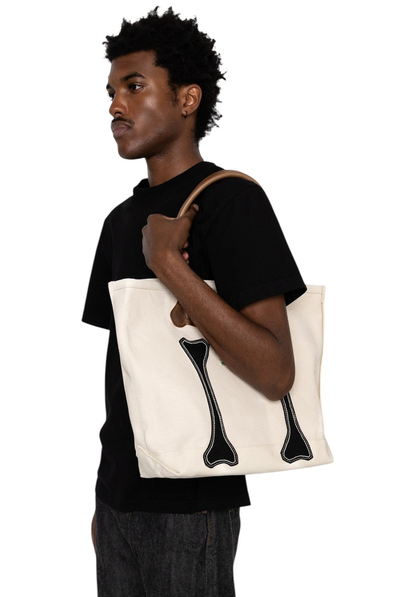 Kapital #4 Canvas KOTSU KOTSU TOTE BAG S - Ecru x Black outlook