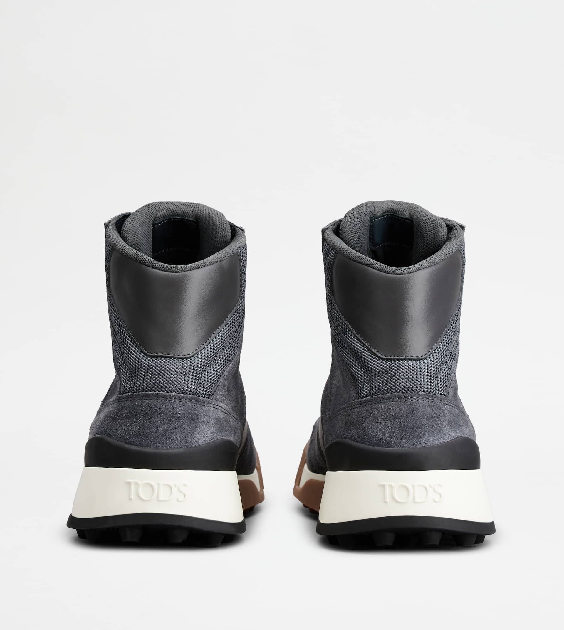 TOD'S HI-TOP SNEAKERS IN SUEDE AND SMOOTH LEATHER - GREY - 2