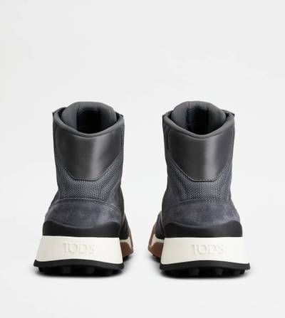 Tod's TOD'S HI-TOP SNEAKERS IN SUEDE AND SMOOTH LEATHER - GREY outlook