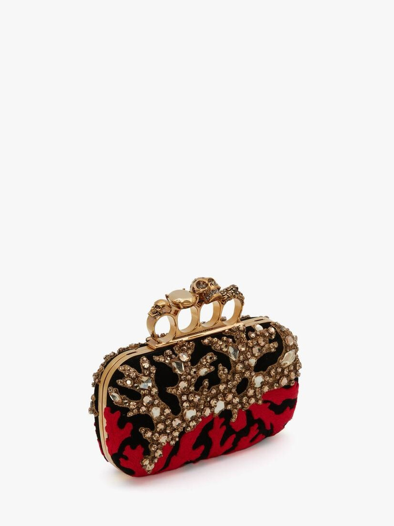Alexander McQueen Skull Four-ring Clutch in Black outlook