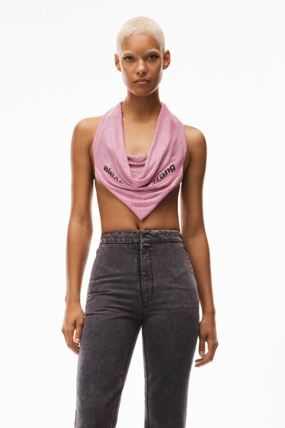 Alexander Wang COWL CROP HALTER TOP IN METAL CHAINMAIL outlook