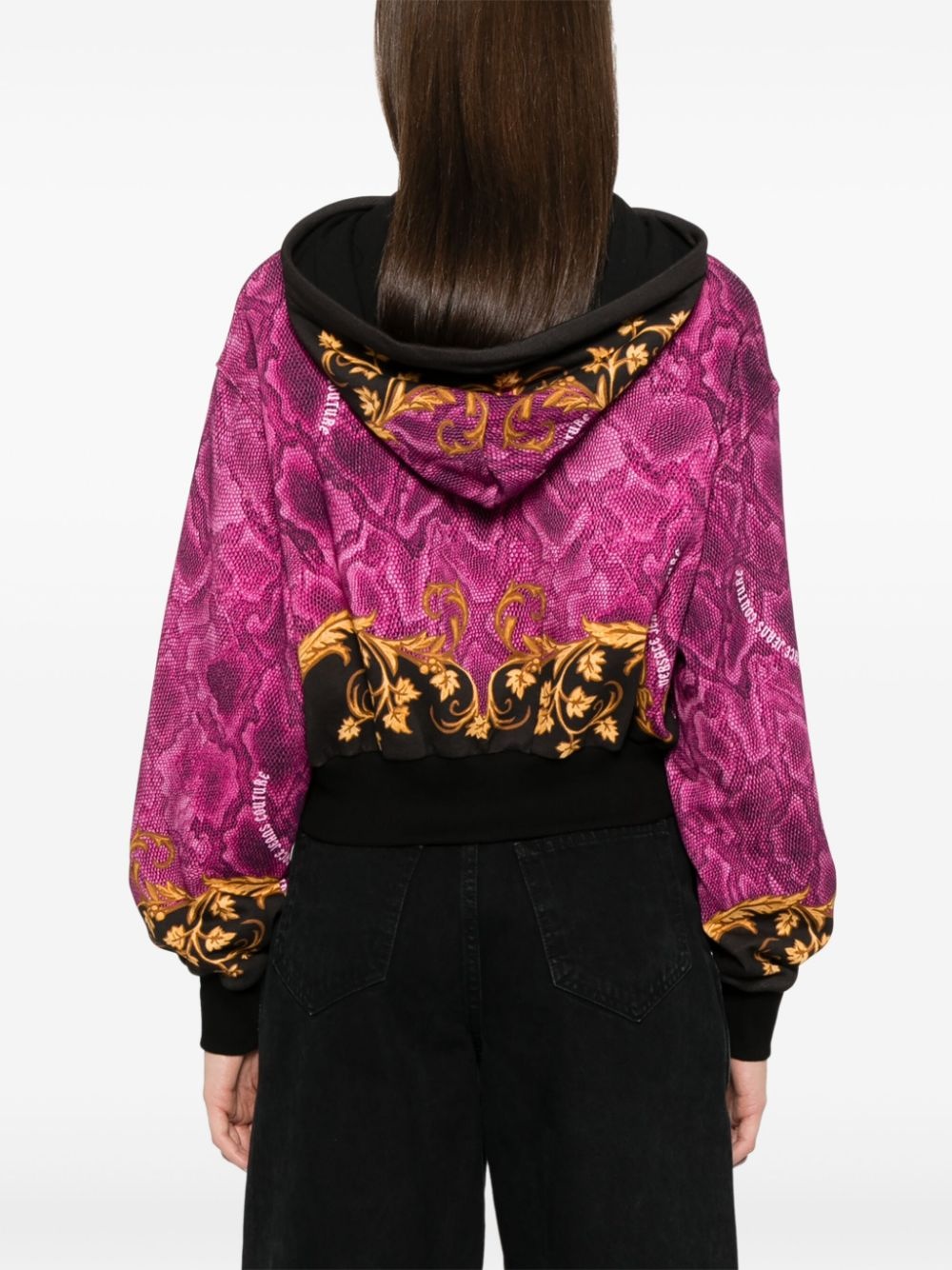 Barocco-print hoodie - 4