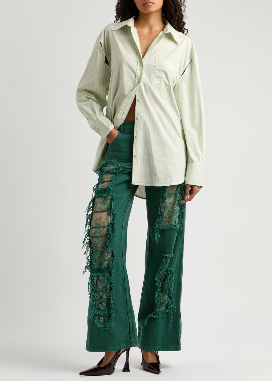 Christopher Esber Arboreal Lace-panelled Wide-leg Jeans - 4