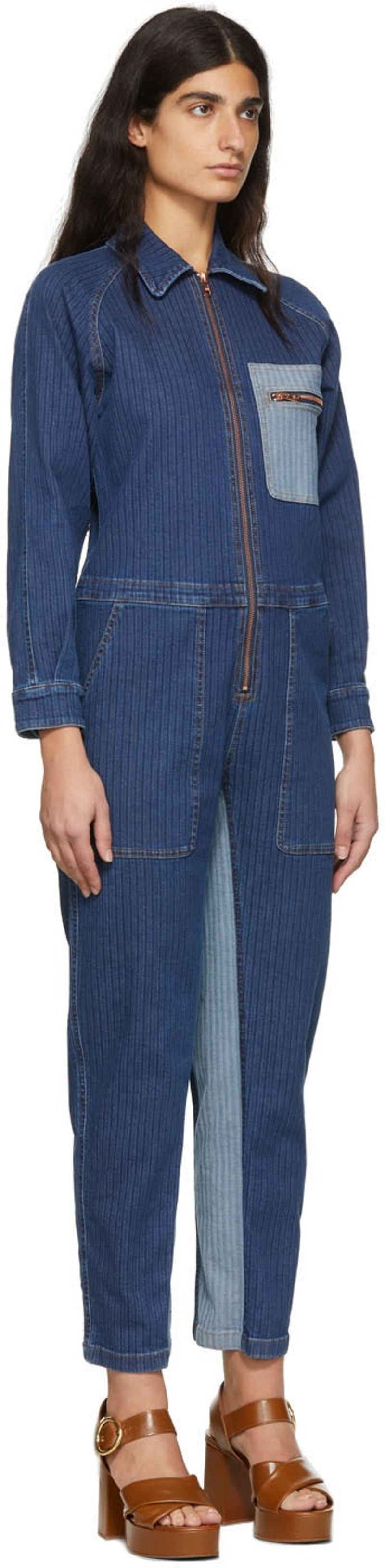 See by Chloé Blue Denim Jumpsuit outlook