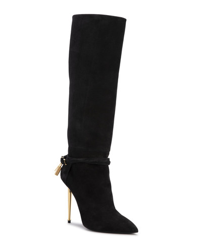 TOM FORD Suede Padlock Knee Boots outlook