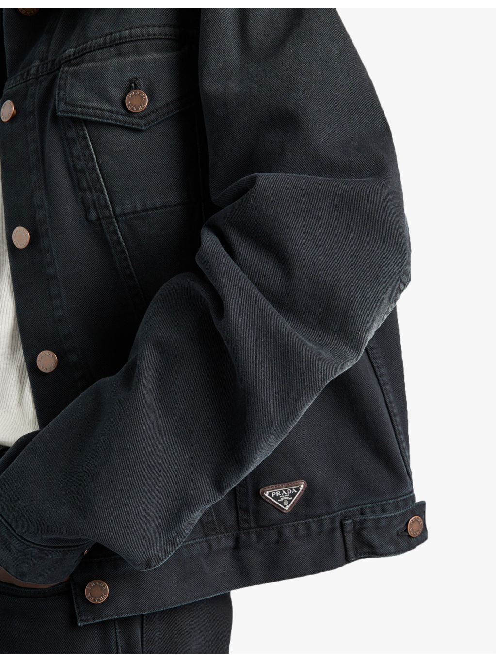 Logo-badge relaxed-fit denim jacket - 3