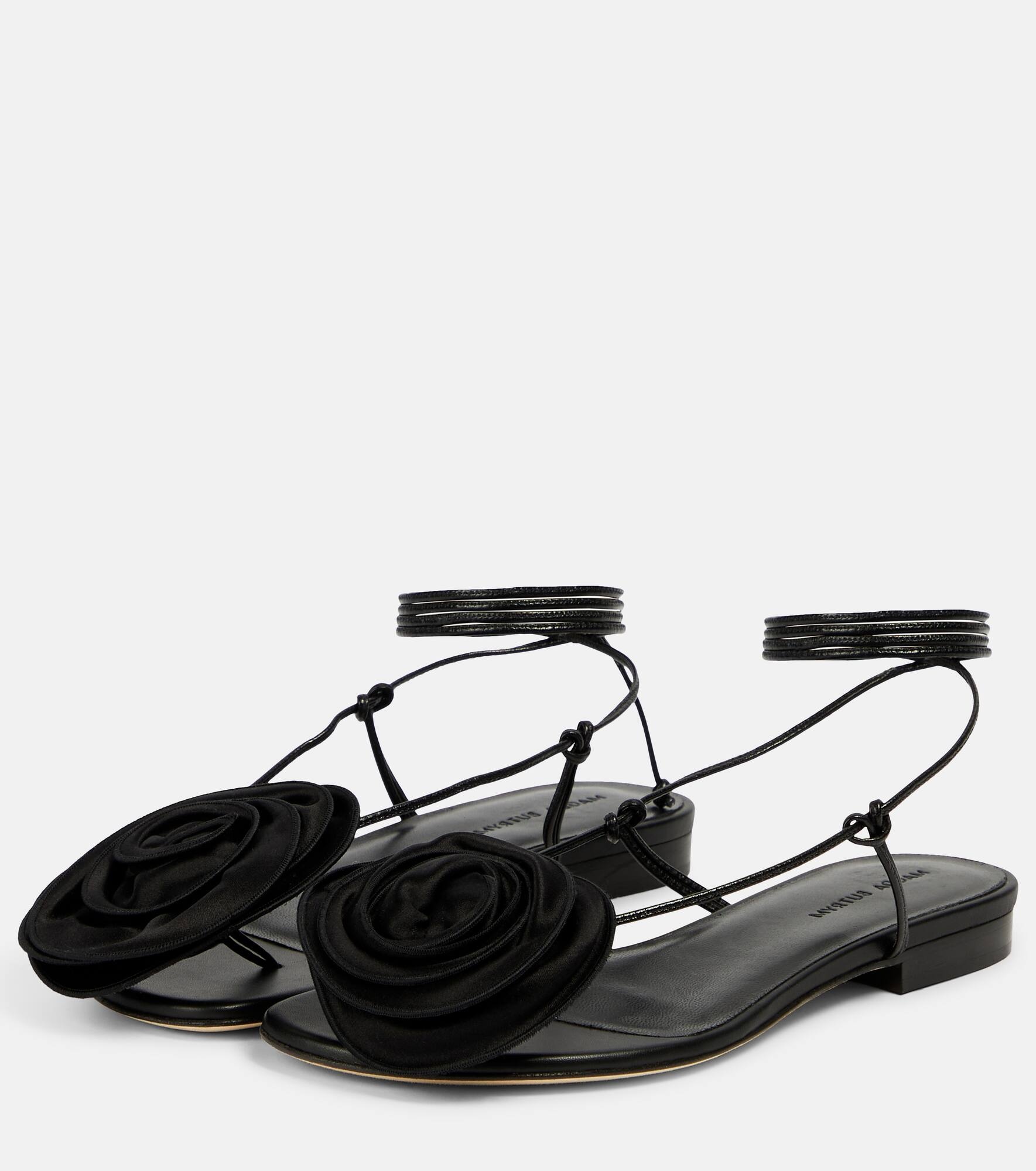 Appliqué leather sandals - 5