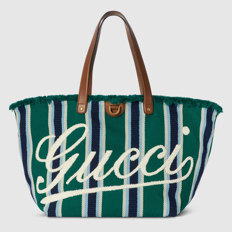 Large embroidered canvas tote bag 1