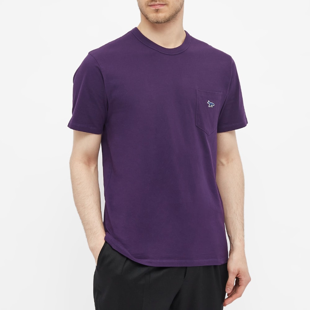 Maison Kitsuné Navy Fox Patch Classic Pocket Tee - 3