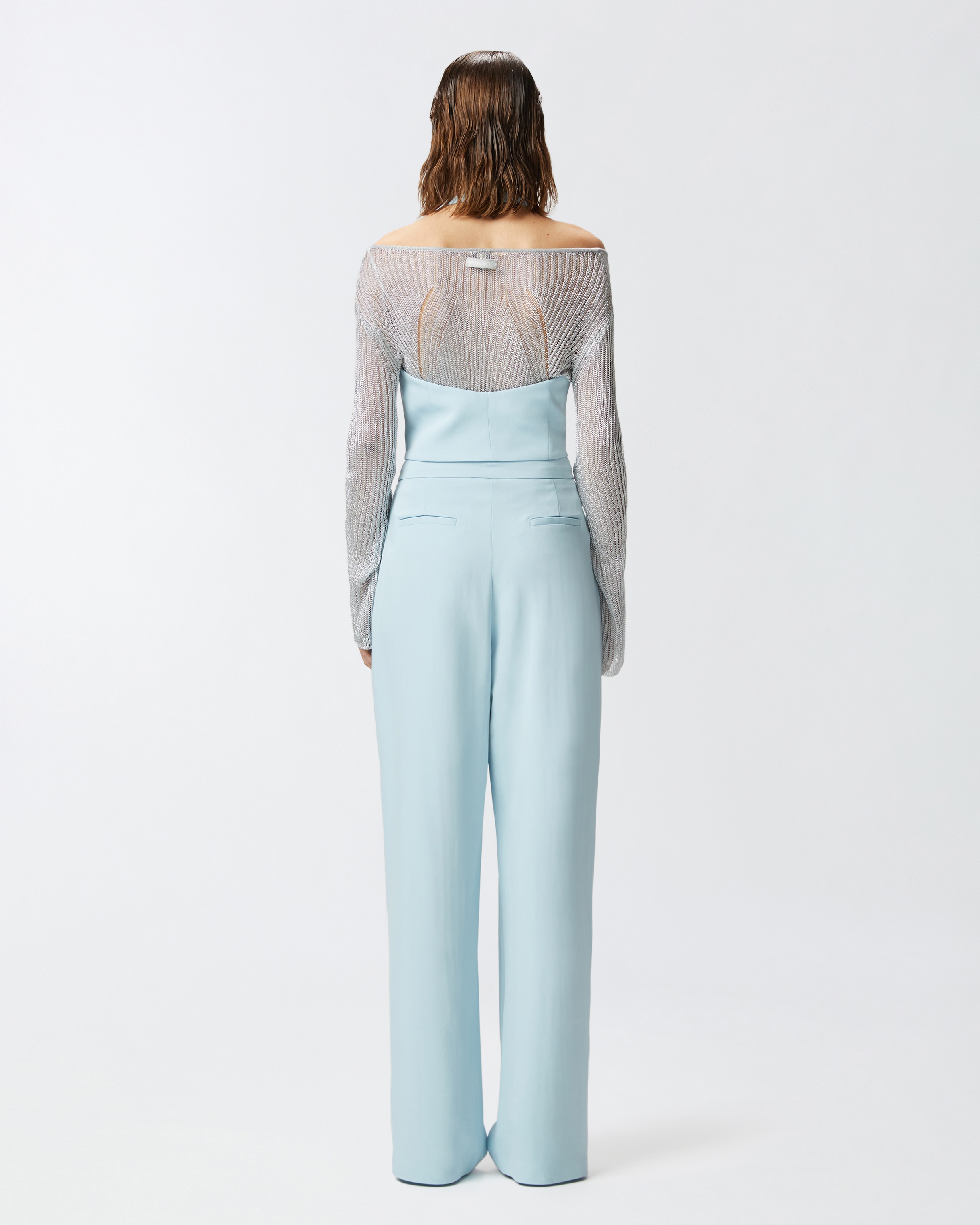 ELEGANT WIDE-LEG TROUSERS WITH DARTS - 4