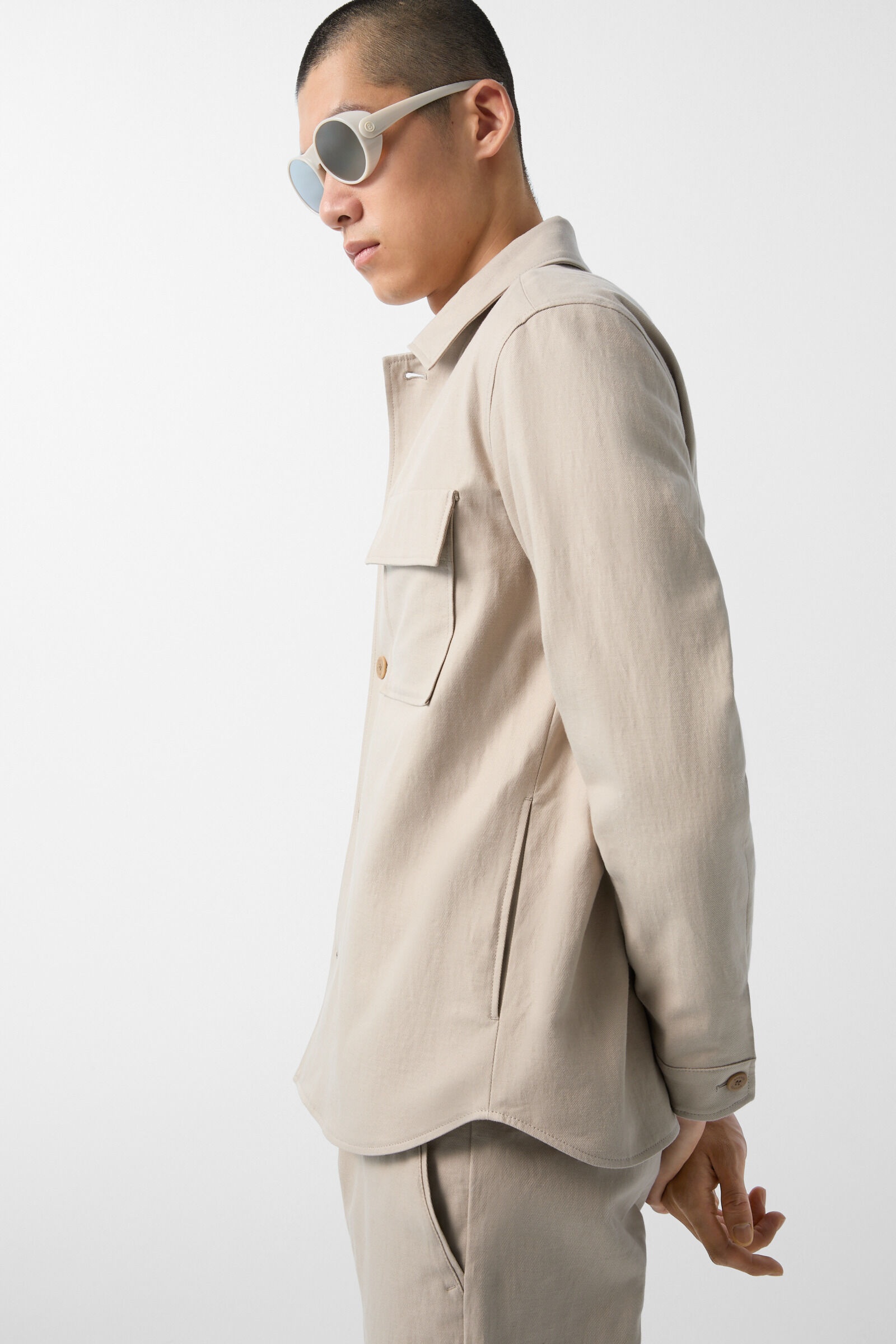 Larry shirt jacket in Beige - 6