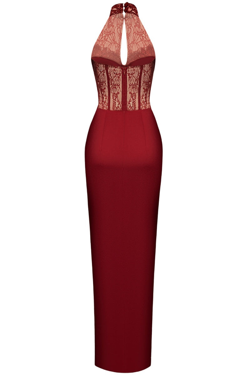 RASARIO LACE & SATIN DRESS outlook