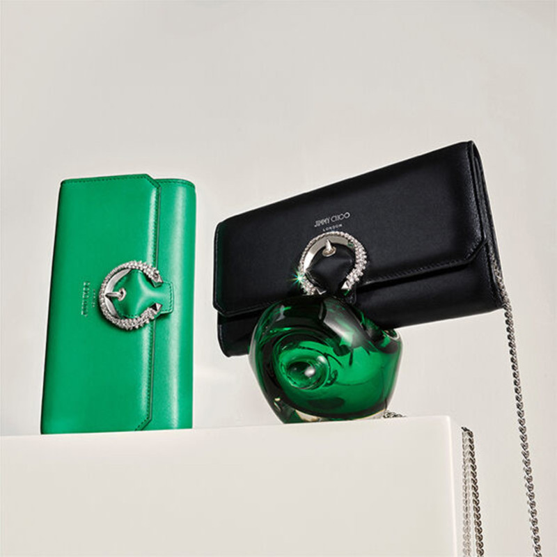 Wallet W/chain
Black Smooth Calf Wallet with Crystal Buckle 6