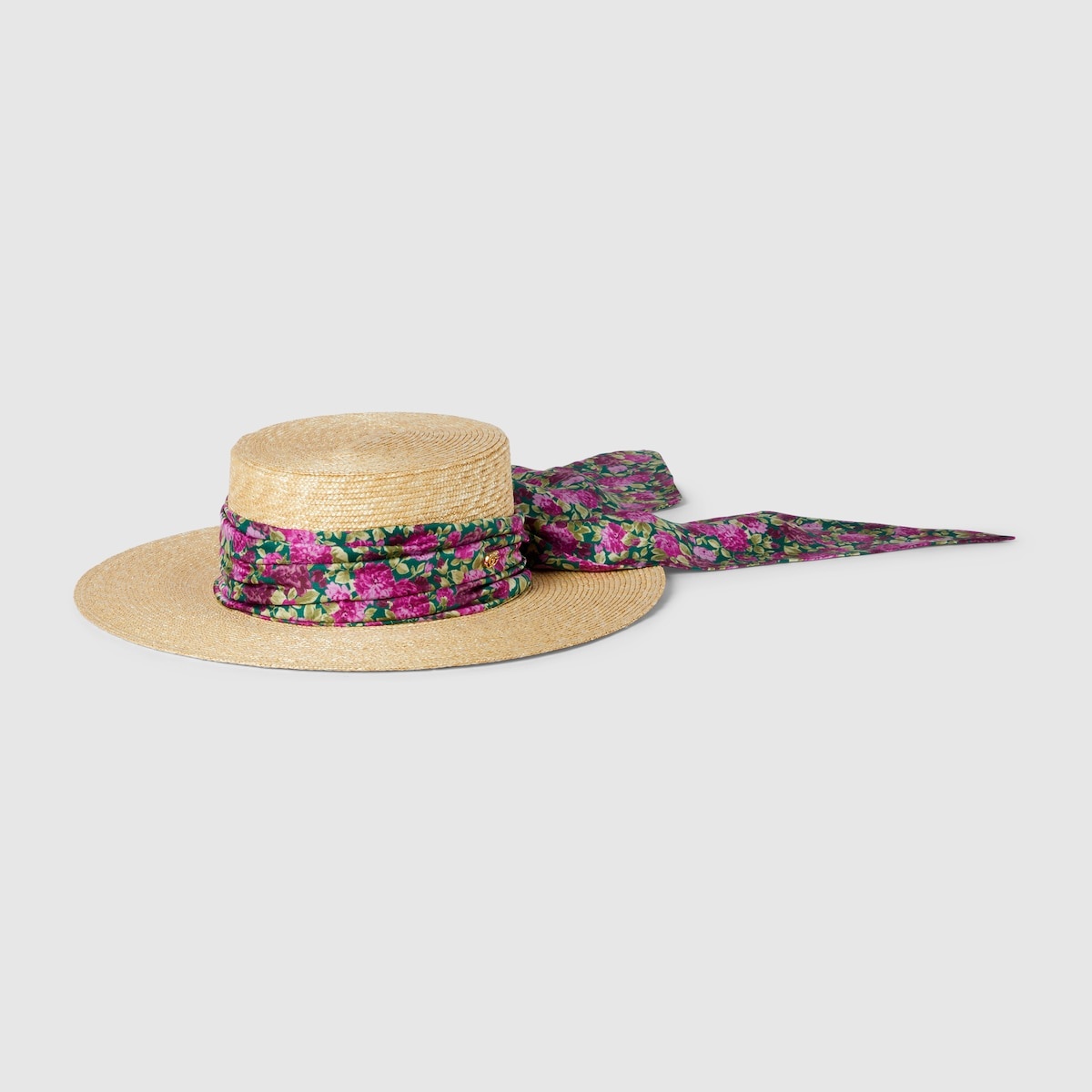 Straw wide brim hat with ribbon - 1