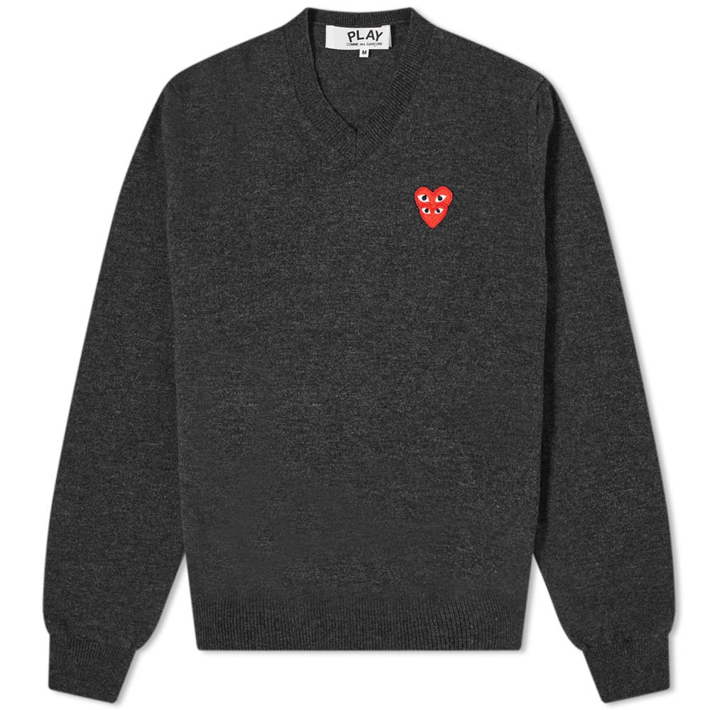 Comme des Garcons Play Overlapping Heart V-Neck Jumper - 1