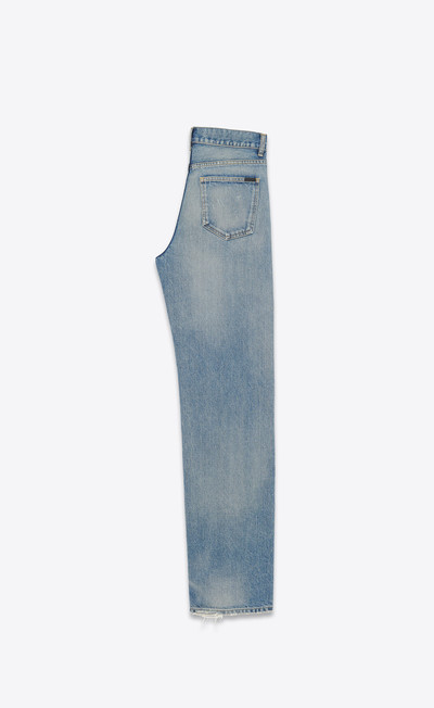 SAINT LAURENT long baggy jeans in charlotte blue denim outlook