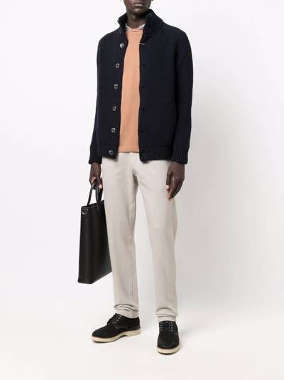 Herno high-neck wool cardigan outlook