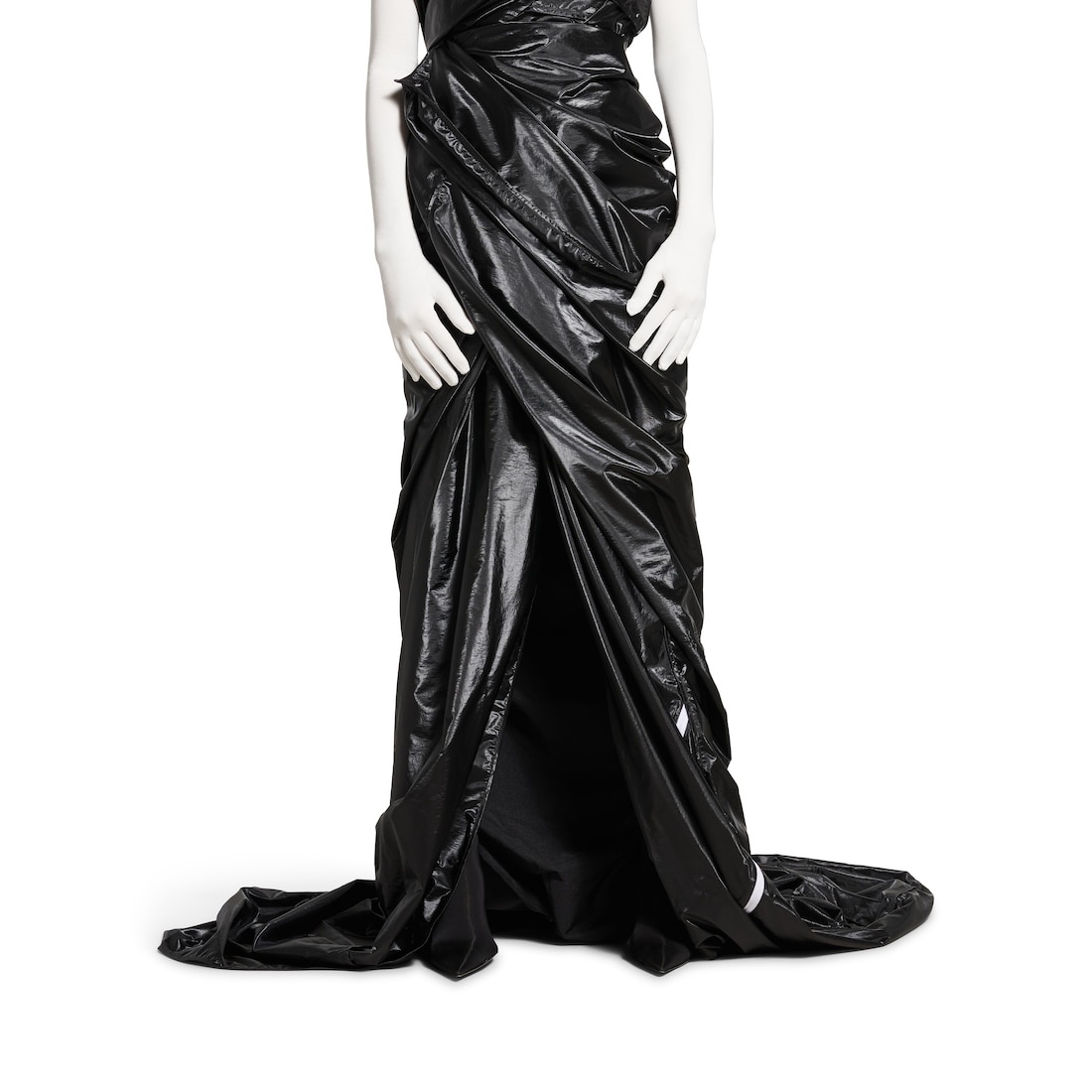 Women's Asymmetric Bustier Gown in Black - 6