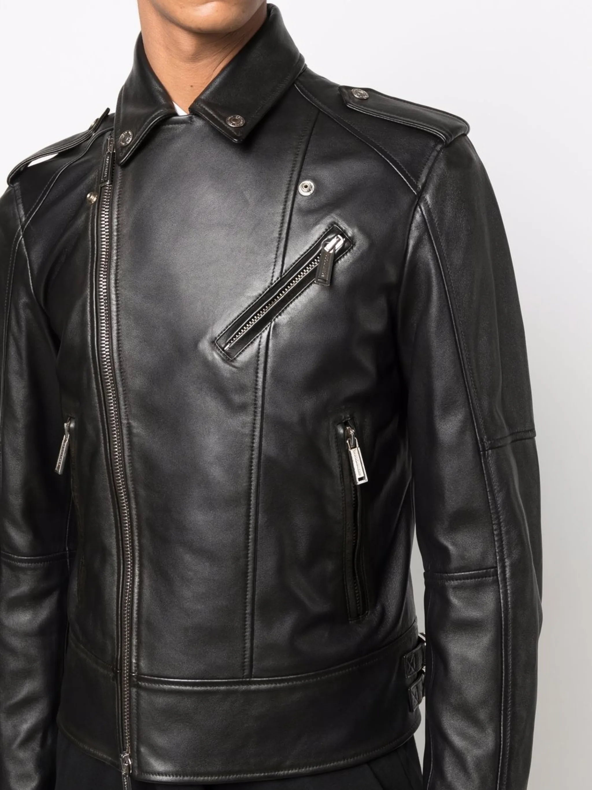 Dsquared2 Leather Biker Jacket - 3