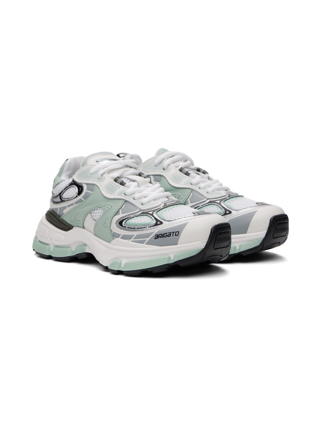 White & Green Sphere Trip Runner Sneakers - 4