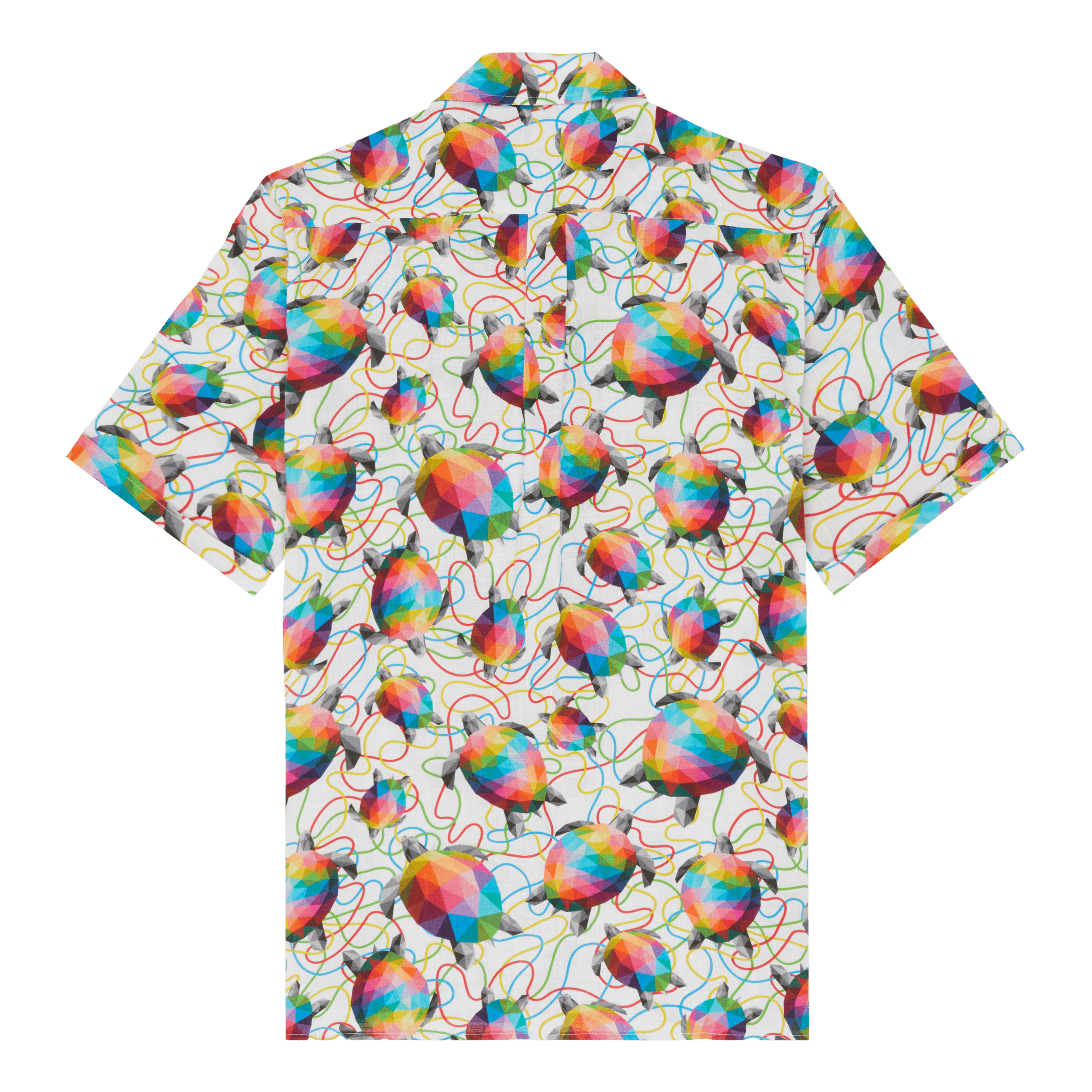 Men Linen Bowling Shirt Tortugas - Vilebrequin x Okuda San Miguel - 2