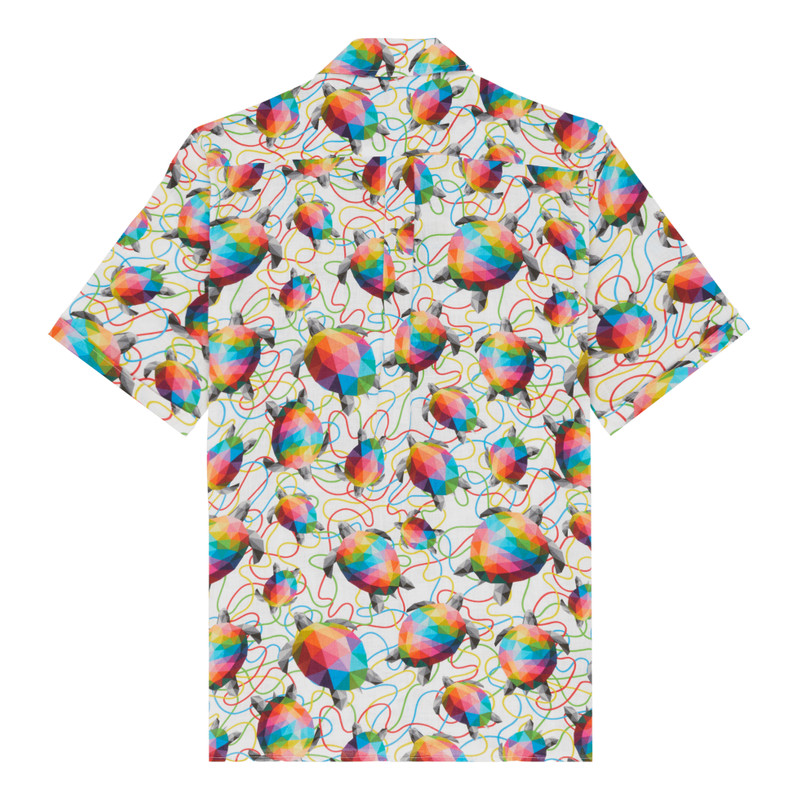 Men Linen Bowling Shirt Tortugas - Vilebrequin x Okuda San Miguel 2