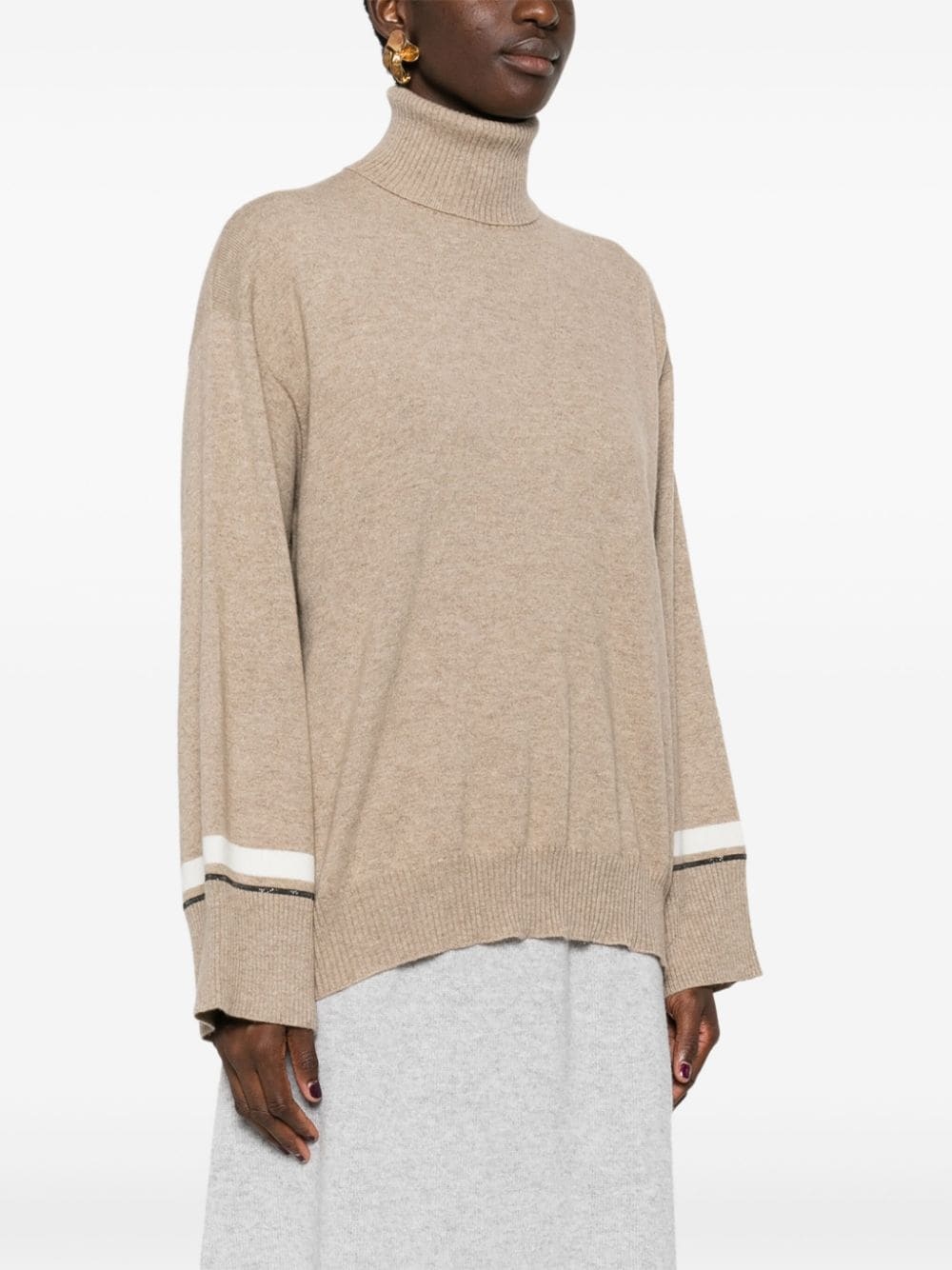 high-neck cashmere jumper - 3