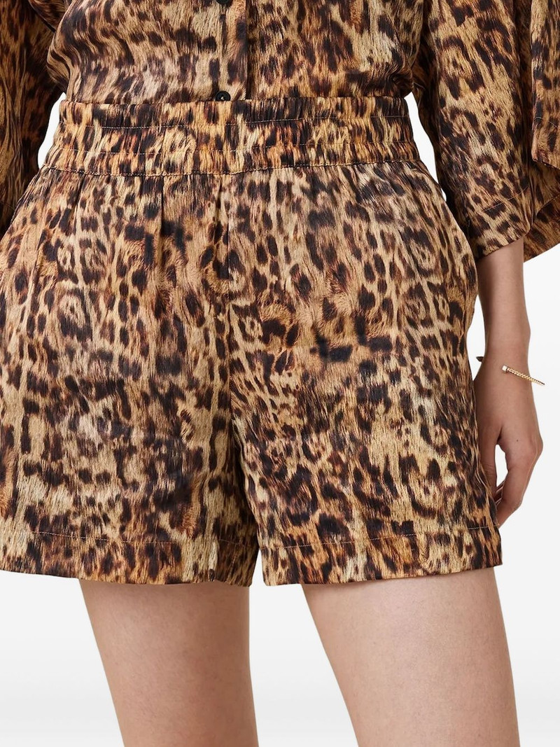Charli leopard print elastic-waist shorts 5