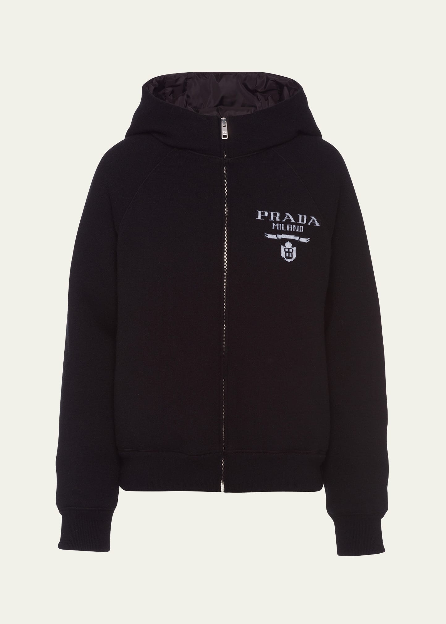 Cashmere Hooded Sweatshirt with Logo Detail - 1