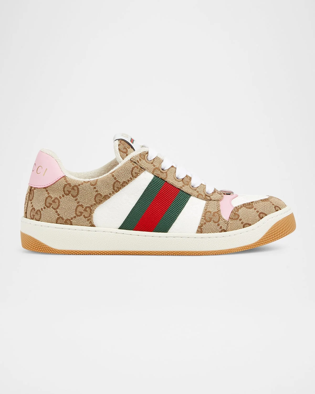 Screener GG Canvas and Leather Sneakers - 1