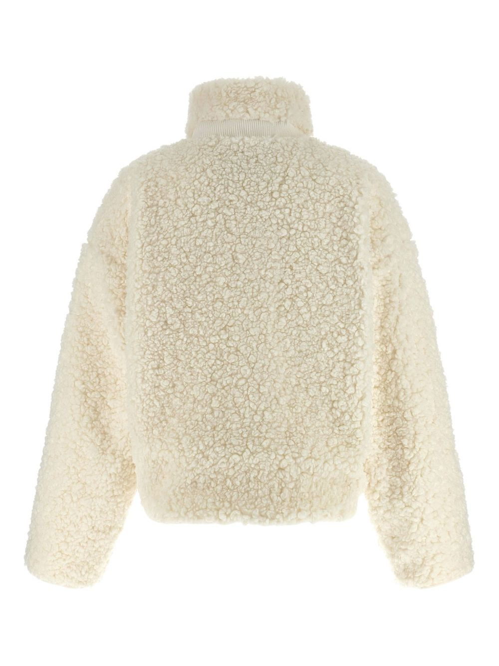 teddy-texture zip-front jacket - 3