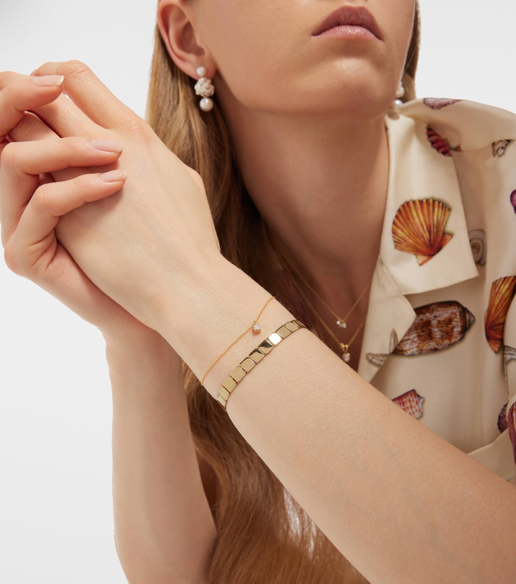 18kt gold bracelet with diamonds - 4