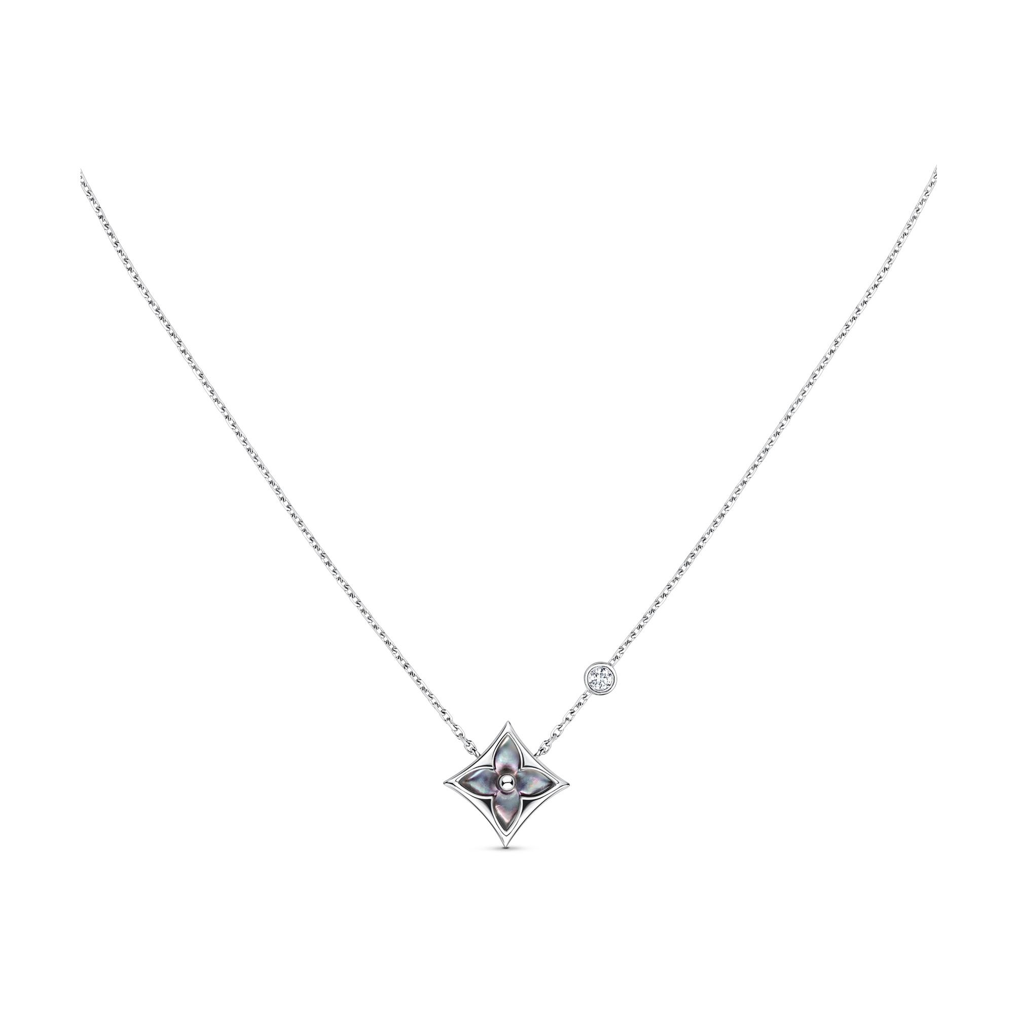 Color Blossom Bb Star Pendant, White Gold, Grey Mother-Of-Pearl And Diamond - 1