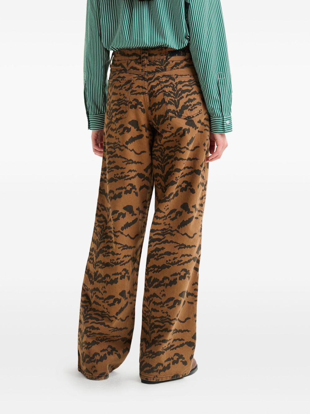 tiger-print jeans - 5