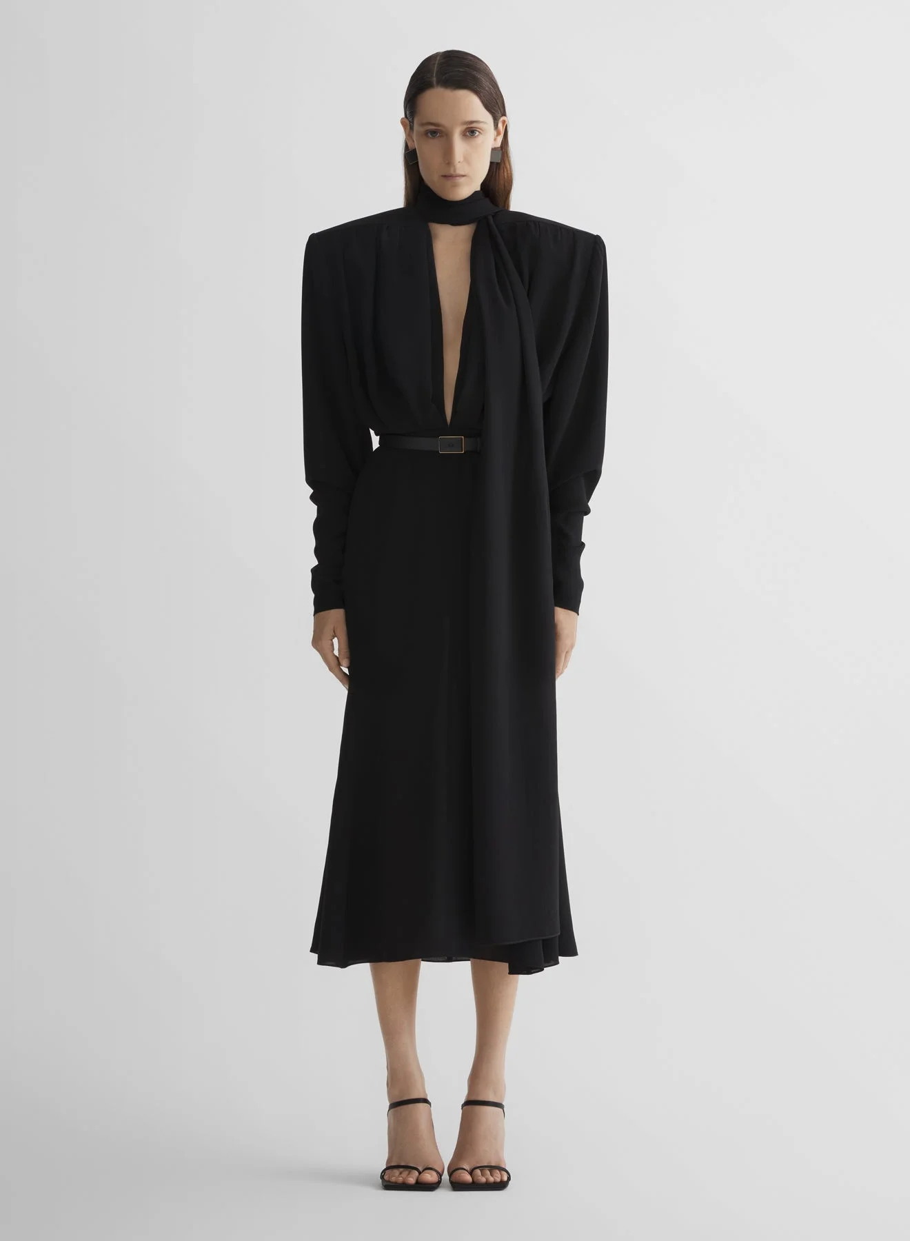 black scarf power dress - 1