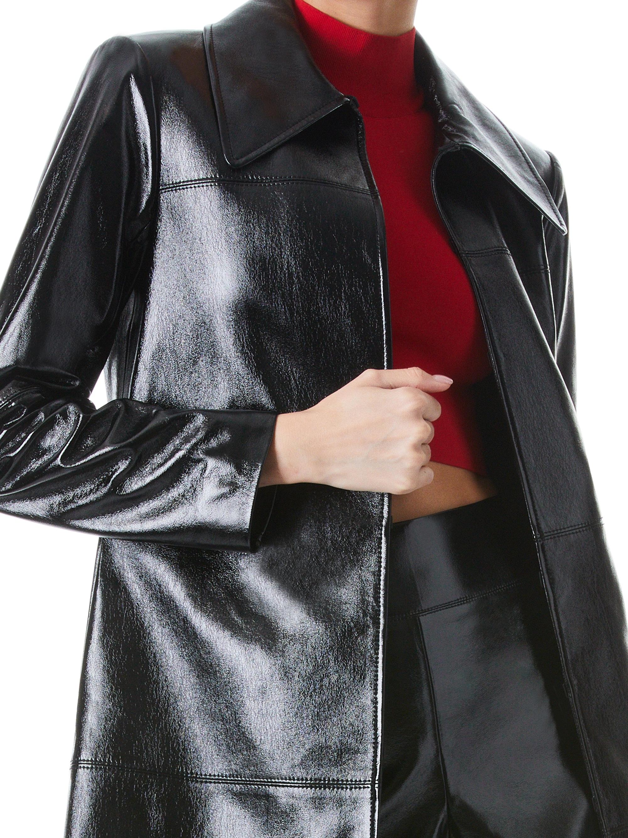 LOGAN VEGAN LEATHER COAT - 4