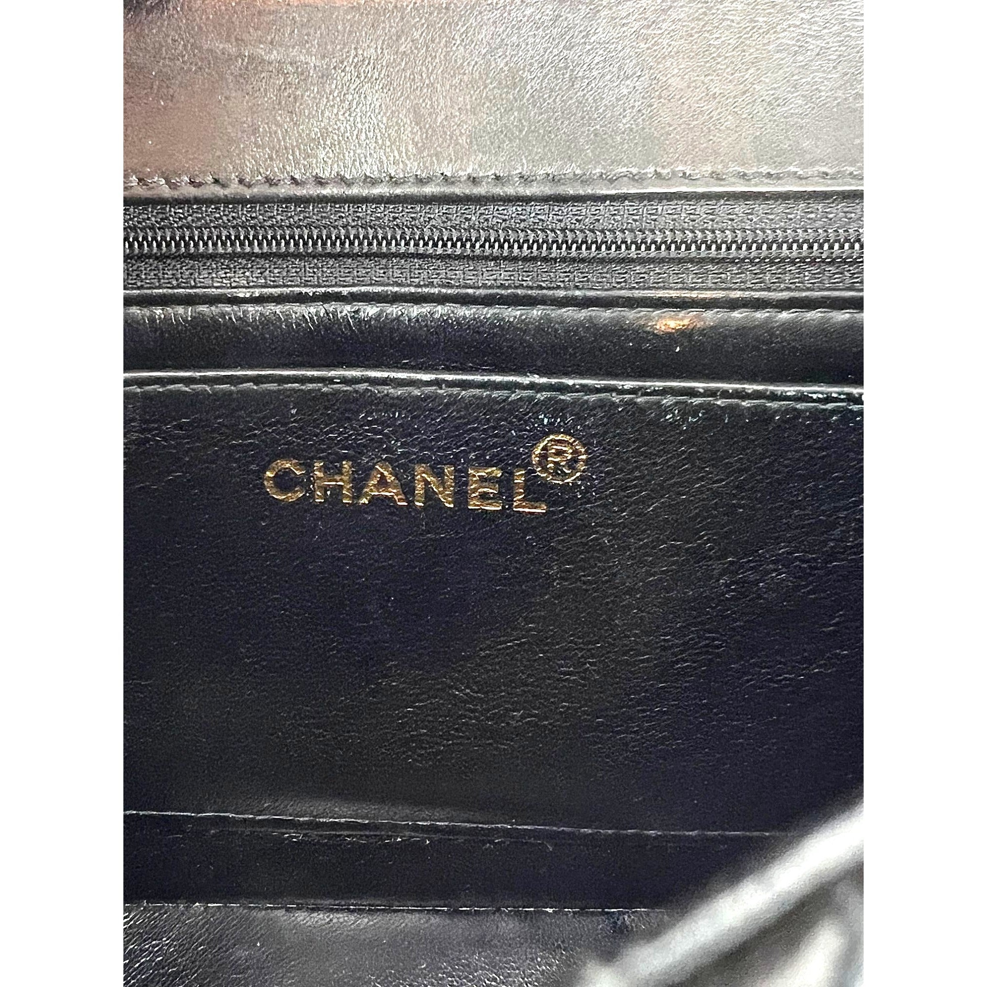 Chanel Vintage Quilted Lambskin Black Resin Chain Small Classic Single Flap Bag RARE - 9