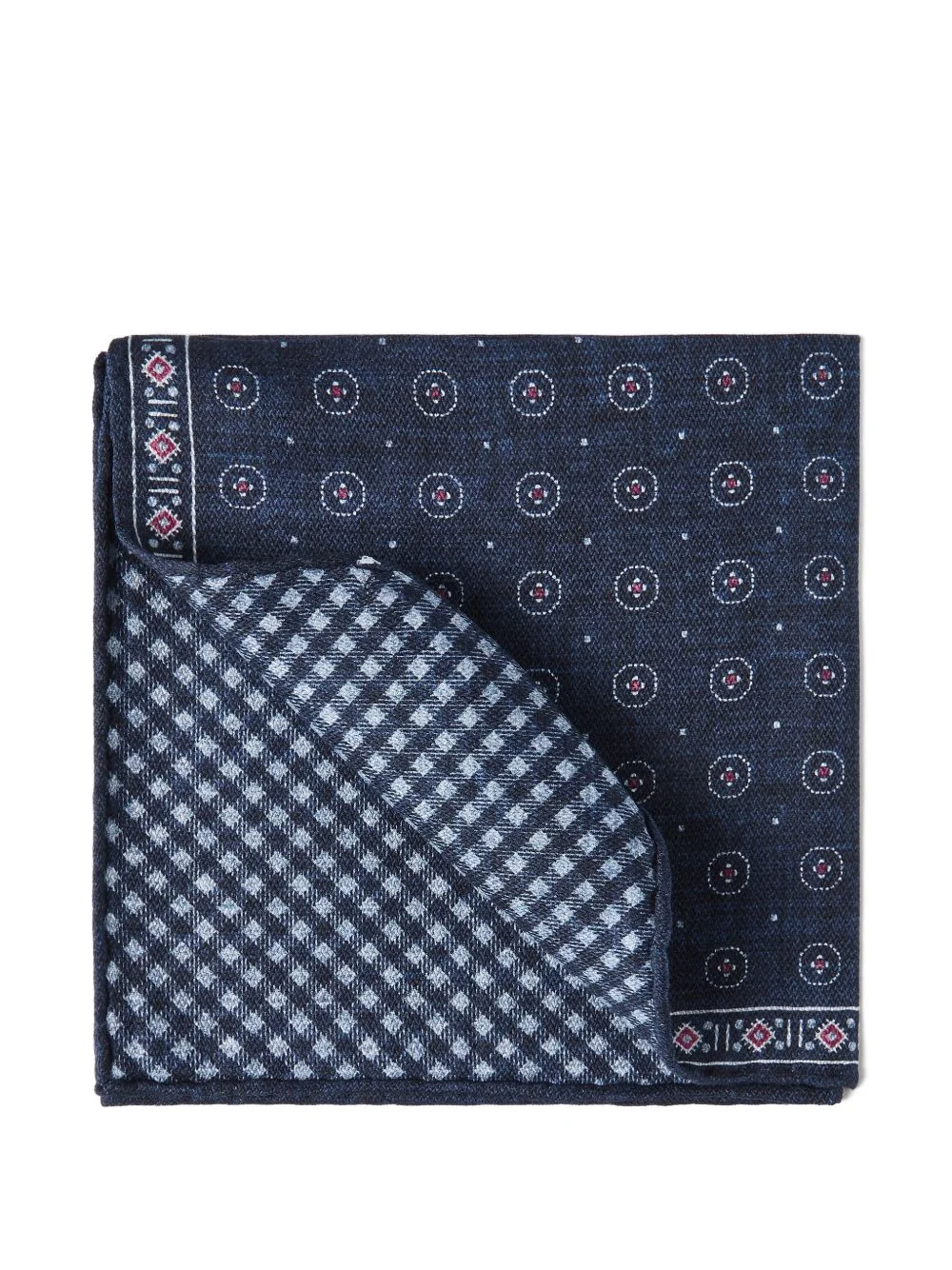 geometric-patterned silk pocket square - 1