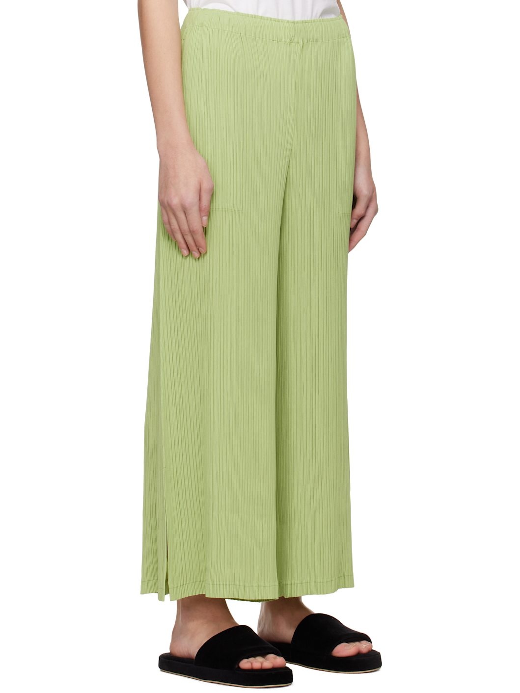 Green Hatching Bottoms Trousers - 2