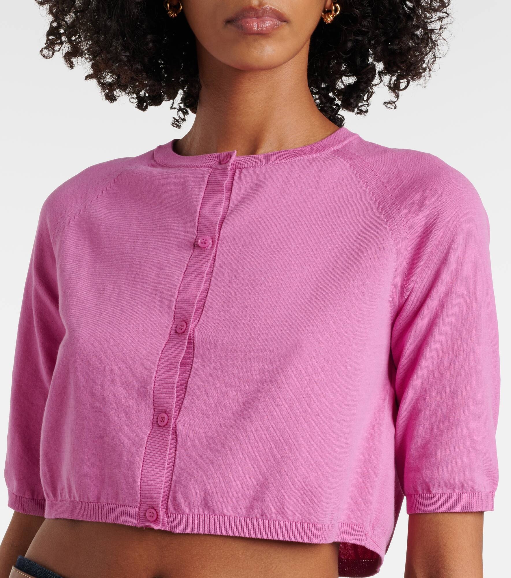 Pam cropped cotton cardigan - 4