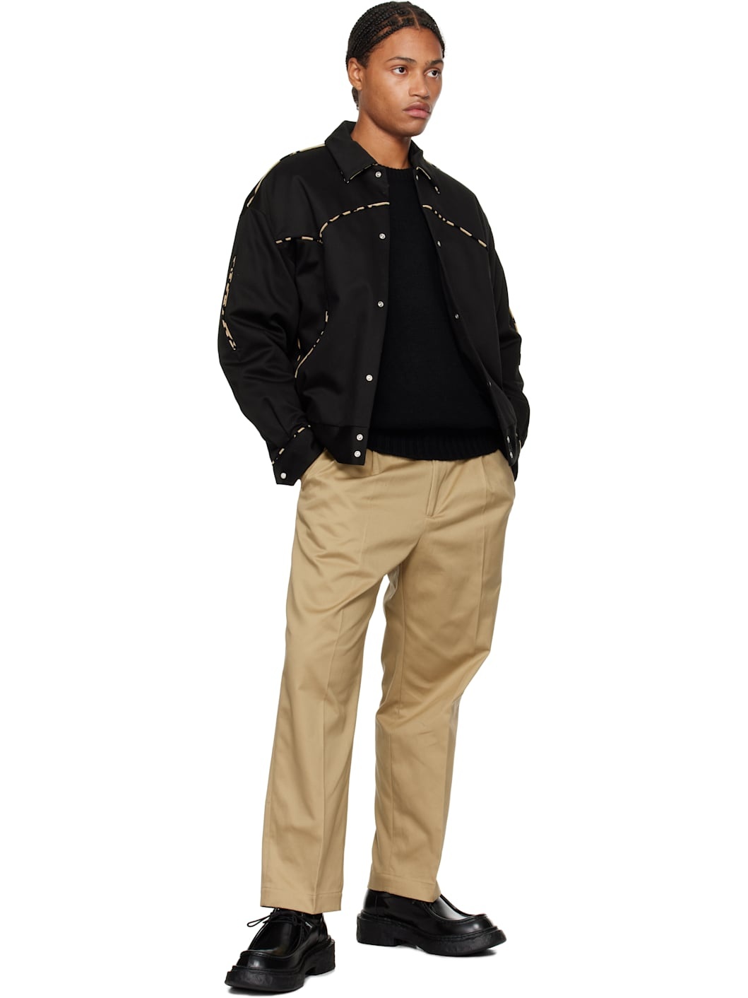 DOUBLE PLEATED CHINO TROUSERS
