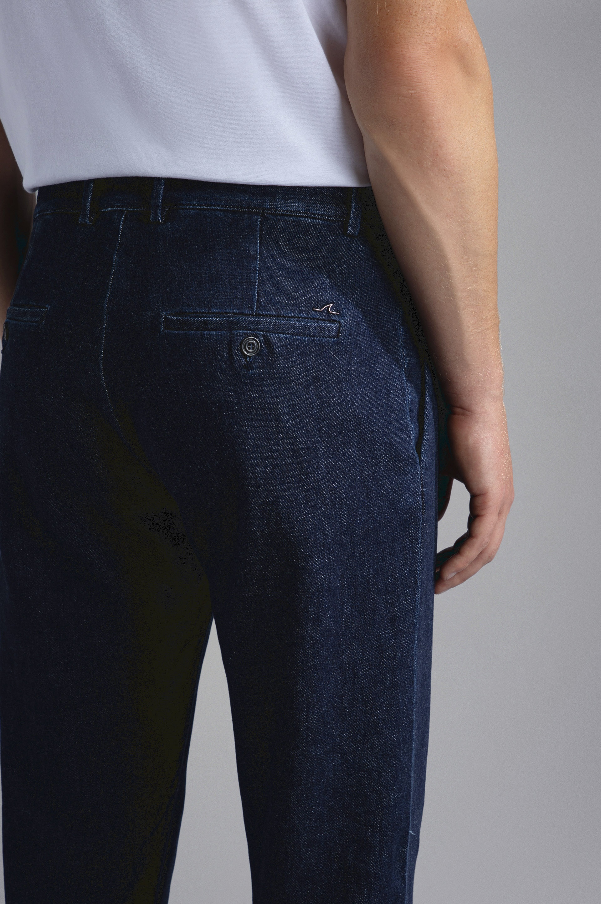 COTTON & CACHEMIRE DENIM CHINO TROUSERS - 4